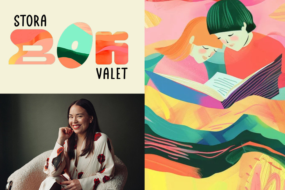 Barn som läser böcker. Julia WIberg.