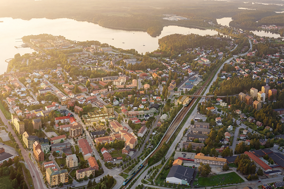 Flygfoto över Holmsund